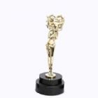 Troféu Personalizado formato Betty Boop dourado com base preta