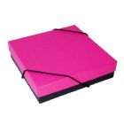 Caixa tampa rosa e fundo preto com elástico - 209413