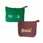 Necessaire Atoalhada Verde e Marrom Brasil - 258300