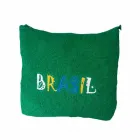 Necessaire Atoalhada Verde e Marrom Brasil - 258298