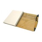 Caderno de madeira com caneta - 169297