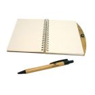 Caderno de madeira com caneta - 169298