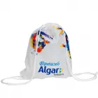 Mochila saco personalizada branca com estampa colorida - 1078400