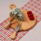 Kit queijo 3 peças: tábua, faca e garfo - 1471903