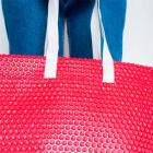 Bolsa de praia de plástico bolha vermelha com alça branca - 1502343