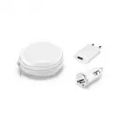 Kit de carregadores USB branco em bolsa EVA - 251568