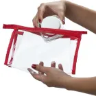 Necessaire pvc transparente com detalhe vermelho - 2113292