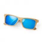 Óculos de sol em bambu com lentes espelhadas - 1829200