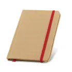 Caderno ecológico com elástico e fita em vermelho - 1020376