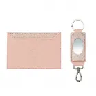Kit feminino com porta-cartão em couro com detalhes em transfer rose - 537784