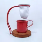 Mini coador de café com suporte e caneca na cor vermelha - 1022947