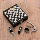 Kit vinho com 4 peças em caixa tabuleiro de xadrez - 1334102
