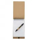 Bloco de anotações ecológico com autoadesivos e mini caneta   - 1751011