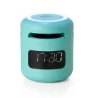 Caixa de som multimídia com relógio despertador turquesa - 1446459