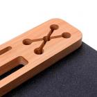 Mouse Pad em Material Sintético Grafite e Bambu - Detalhe porta canetas - 1687219