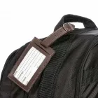 Tag identificador de bagagem de couro sintético. - 417325