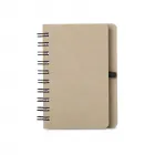 Caderneta em Kraft com Porta-caneta bege - 1735736