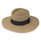Chapéu de palha com aba levemente ondulada - 1740553
