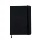 Caderneta na cor preto com elástico - 1303129