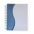Agenda diária personalizada metalizada com ondulação colorida na lateral- cor azul - 1227223