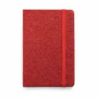 Caderno A5 com capa dura forrada em tecido vermelho - 1513982