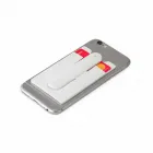 Adesivo porta cartão de silicone para celular branco - 925718