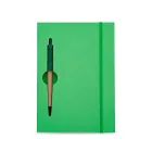 Bloco de anotações ecológico com caneta - cor verde - 547520