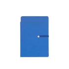 Bloco de anotações azul com elástico - 925372