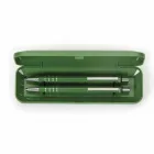 Conjunto caneta e lapiseira semi-metal na cor verde - 425517