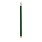 Lápis resinado na cor verde com borracha, grafite preto e guarnição prateada - 570675