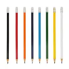Lápis resinado colorido com borracha, grafite preto e guarnição prateada - 570672