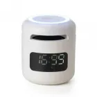 Caixa de som multimídia com relógio branco - 1954128