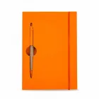 Bloco de notas ecológico laranja com caneta - 603480