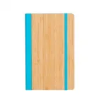 Caderneta com capa em bambu e detalhe azul - 1784807