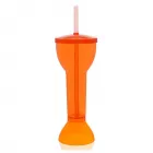 Yard Cup Prime copo com tampa e canudo cor laranja 
