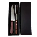 Kit churrasco 3 peças com garfo e faca em embalagem preta - 1259622