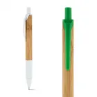 Esferográfica em bambu com antideslizante e com clipe - 1703009