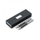 Conjunto de caneta e lapiseira em metal preta - 1330925