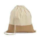 Sacola tipo mochila 100% algodão (160 g/m²) com detalhe em imitação de juta - 1784371