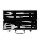 Kit churrasco em maleta de alumínio 4 peças - aberta - 1280225