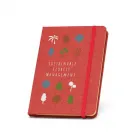 Caderno A5 com capa dura vermelha em rPET - 1661788