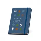 Caderno A5 com capa dura azul em rPET - 1661789