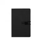 Caderno de anotações preto com elástico - 1530424