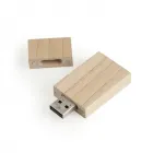 Pen drive de 4GB em madeira de formato retangular - 1740722