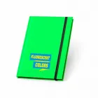 Caderno capa dura em PU fluorescente verde personalizado. - 1690826