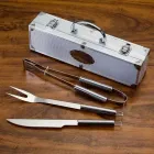 Kit churrasco 3 peças em maleta de alumínio com relevo - 1670610