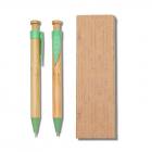 Conjunto Caneta e Lapiseira Bambu Verde - fora do estojo - 1726975