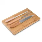 Kit com chaira, faca, garfo e tábua de bambu com canaleta - 1818850