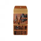 Kit manicure 16 peças em estojo de sintético estilo envelope - 2000585