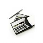 Calculadora Personalizada 3 em 1, calculadora de bolso com caneta metálica e porta cartão. Impressão da logomarca em Tampografia - 1945909